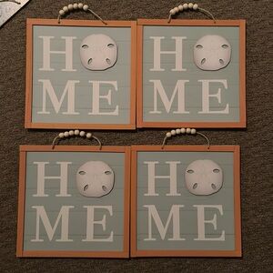 4 set Seashell/coral wall decor. Part of collection.